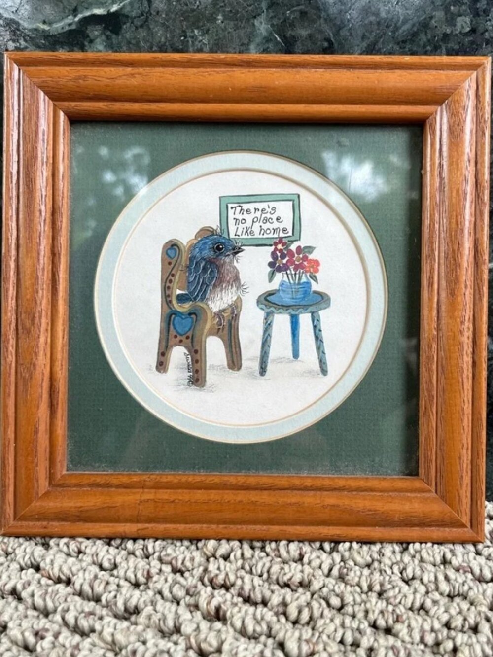 Framed Bird Art with Wooden Frame